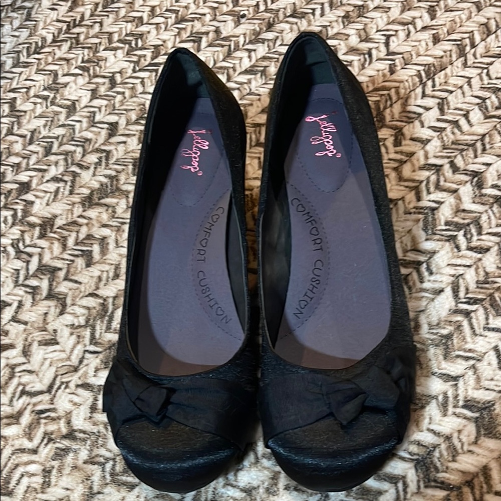 Jellypop Black Kitten Heels, size 10